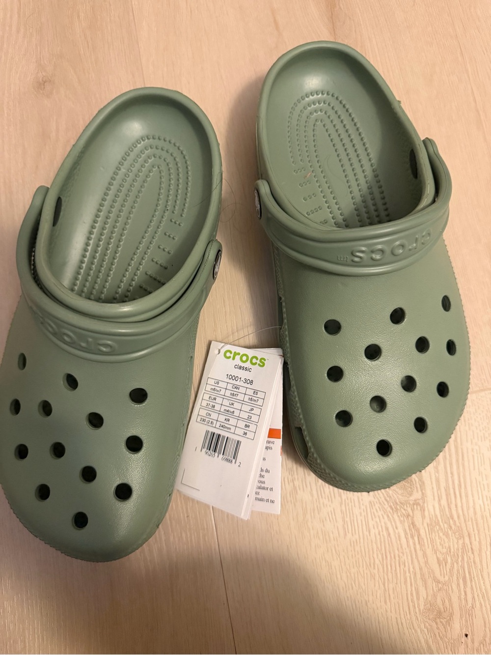 CROCS Classic Clogs in Sage Green